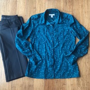 Banana Republic Button Down Convertible Blouse